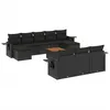 Image de Vidaxl Salon De Jardin 11 Pcs Avec Coussins Noir RÃ©sine TressÃ©e