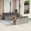 Image de vidaXL Salon de jardin 11 pcs avec coussins gris résine tressée