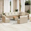 Image de vidaXL Vidaxl Salon De Jardin Avec Coussins 13 Pcs Beige Résine Tressée