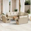 Image de vidaXL Vidaxl Salon De Jardin Avec Coussins 12 Pcs Beige Résine Tressée