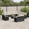 Image de Vidaxl Salon De Jardin Avec Coussins 14 Pcs Noir RÃ©sine TressÃ©e