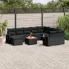 Image de Vidaxl Salon De Jardin 11 Pcs Avec Coussins Noir RÃ©sine TressÃ©e