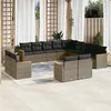 Image de vidaXL Salon de jardin 11 pcs avec coussins beige résine tressée