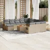 Image de Vidaxl Salon De Jardin Et Coussins 13 Pcs MÃ©lange Beige RÃ©sine TressÃ©e