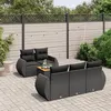 Image de vidaXL Salon de jardin 6 pcs avec coussins noir résine tressée