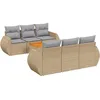 Image de Vidaxl Salon De Jardin Avec Coussins 7 Pcs Beige RÃ©sine TressÃ©e