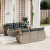 Image de vidaXL Salon de jardin avec coussins 7 pcs gris résine tressée