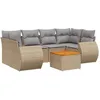 Image de Vidaxl Salon De Jardin Avec Coussins 7 Pcs Beige RÃ©sine TressÃ©e
