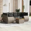 Image de vidaXL Salon de jardin avec coussins 7 pcs gris résine tressée