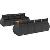 Image de Vidaxl Salon De Jardin 9 Pcs Avec Coussins Noir RÃ©sine TressÃ©e