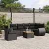 Image de vidaXL Salon de jardin 7 pcs avec coussins noir résine tressée3257357