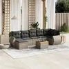 Image de vidaXL Salon de jardin 8 pcs avec coussins gris résine tressée