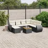 Image de Vidaxl Salon De Jardin 8 Pcs Avec Coussins Noir RÃ©sine TressÃ©e