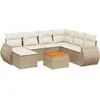Image de vidaXL Vidaxl Salon De Jardin Avec Coussins 8 Pcs Beige Résine Tressée