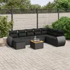 Image de vidaXL Vidaxl Salon De Jardin 9 Pcs Avec Coussins Noir Résine Tressée