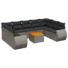 Image de Vidaxl Salon De Jardin Avec Coussins 10 Pcs Gris RÃ©sine TressÃ©e