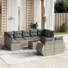 Image de vidaXL Salon de jardin avec coussins 10 pcs gris résine tressée