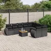 Image de vidaXL Salon de jardin 10 pcs avec coussins noir résine tressée