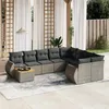 Image de vidaXL Salon de jardin avec coussins 10 pcs gris résine tressée3257502