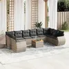Image de vidaXL Salon de jardin 11 pcs avec coussins gris résine tressée3257509