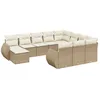 Image de vidaXL Vidaxl Salon De Jardin 11 Pcs Avec Coussins Beige Résine Tressée