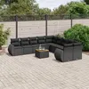 Image de vidaXL Salon de jardin 11 pcs avec coussins noir résine tressée3257525