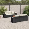 Image de Vidaxl Salon De Jardin 7 Pcs Avec Coussins Noir RÃ©sine TressÃ©e