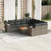 Image de Vidaxl Salon De Jardin 9 Pcs Avec Coussins Gris RÃ©sine TressÃ©e