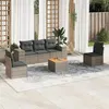 Image de vidaXL Salon de jardin 6 pcs avec coussins gris résine tressée