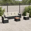 Image de Vidaxl Salon De Jardin 7 Pcs Avec Coussins Noir RÃ©sine TressÃ©e