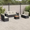 Image de Vidaxl Salon De Jardin 8 Pcs Avec Coussins Noir RÃ©sine TressÃ©e