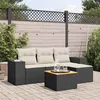 Image de vidaXL Salon de jardin 5 pcs avec coussins noir résine tressée3257743