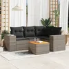Image de Vidaxl Salon De Jardin 5 Pcs Avec Coussins Gris RÃ©sine TressÃ©e