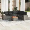 Image de vidaXL Salon de jardin avec coussins 7 pcs gris résine tressée
