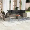 Image de vidaXL Salon de jardin avec coussins 7 pcs gris résine tressée