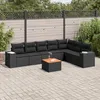 Image de Vidaxl Salon De Jardin 8 Pcs Avec Coussins Noir RÃ©sine TressÃ©e
