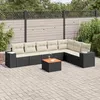 Image de Vidaxl Salon De Jardin 8 Pcs Avec Coussins Noir RÃ©sine TressÃ©e