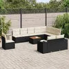 Image de Vidaxl Salon De Jardin 11 Pcs Avec Coussins Noir RÃ©sine TressÃ©e