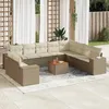 Image de vidaXL Vidaxl Salon De Jardin 11 Pcs Avec Coussins Beige Résine Tressée