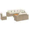 Image de Vidaxl Salon De Jardin Avec Coussins 9 Pcs Beige RÃ©sine TressÃ©e
