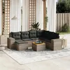 Image de vidaXL Salon de jardin 8 pcs avec coussins gris résine tressée