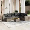 Image de vidaXL Salon de jardin 9 pcs avec coussins gris résine tressée3257915