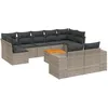 Image de vidaXL Vidaxl Salon De Jardin Avec Coussins 10 Pcs Gris Résine Tressée