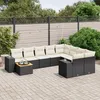 Image de Vidaxl Salon De Jardin 10 Pcs Avec Coussins Noir RÃ©sine TressÃ©e