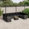 Image de Vidaxl Salon De Jardin 11 Pcs Avec Coussins Noir RÃ©sine TressÃ©e