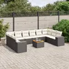 Image de Vidaxl Salon De Jardin 11 Pcs Avec Coussins Noir RÃ©sine TressÃ©e