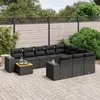 Image de Vidaxl Salon De Jardin 11 Pcs Avec Coussins Noir RÃ©sine TressÃ©e