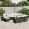 Image de Vidaxl Salon De Jardin 11 Pcs Avec Coussins Noir RÃ©sine TressÃ©e