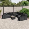 Image de Vidaxl Salon De Jardin 11 Pcs Avec Coussins Noir RÃ©sine TressÃ©e
