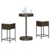 Image de vidaXL Ensemble de bar de jardin 3 pcs et coussins brun résine tressée